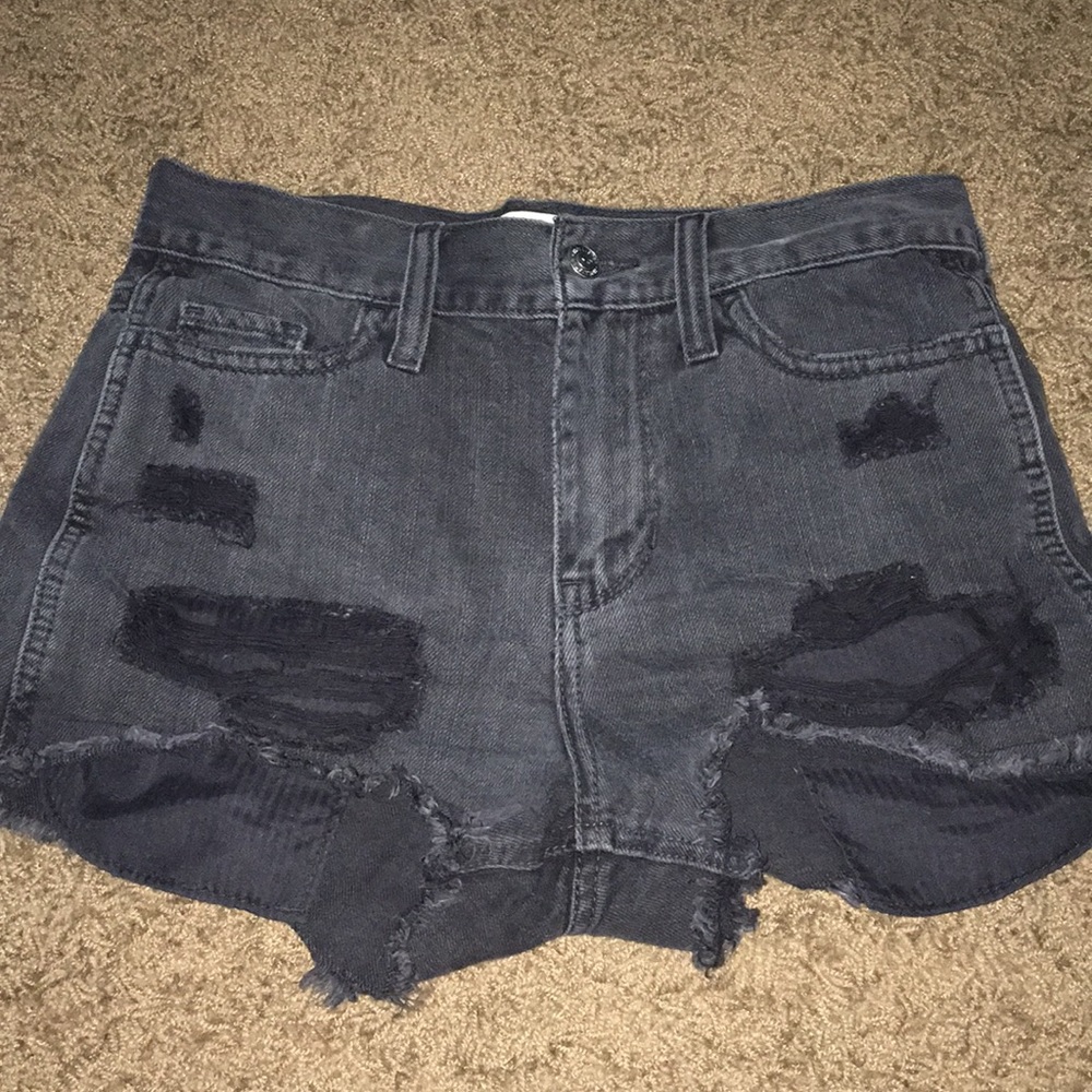 Hollister black jean shorts